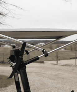 A large metal pole with a camera attached to it.