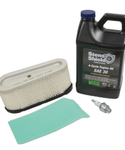 A kit includes a filter, oil and grease.