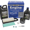 A kit with some oils, air filter and a motor oil.