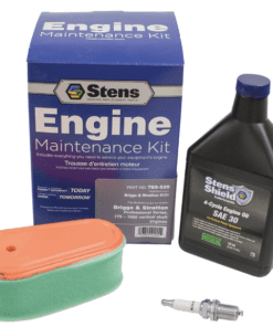 A kit that includes an engine oil, air filter and spark plug.