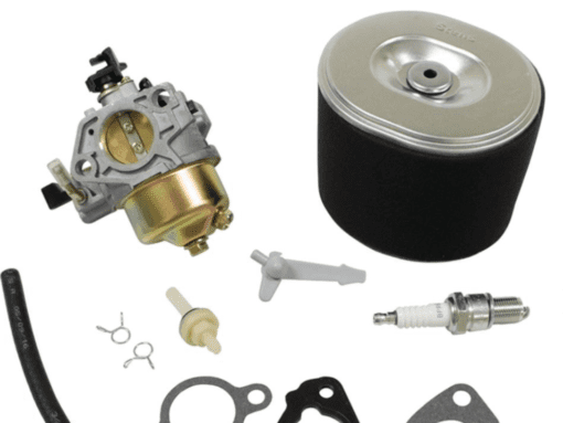 A carburetor and parts for an engine.