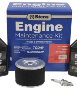 A kit with two bottles of engine oil and an air filter.