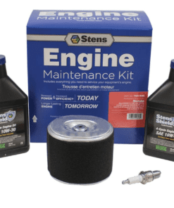 A kit with two cans of engine oil and an air filter.