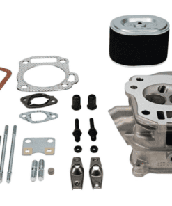 A set of parts that include the cylinder head, piston and oil filter.