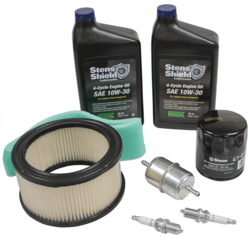 A set of filters, oil and tune up kits for the engine.